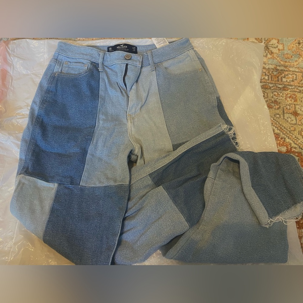 Hollister patchwork mom jeans